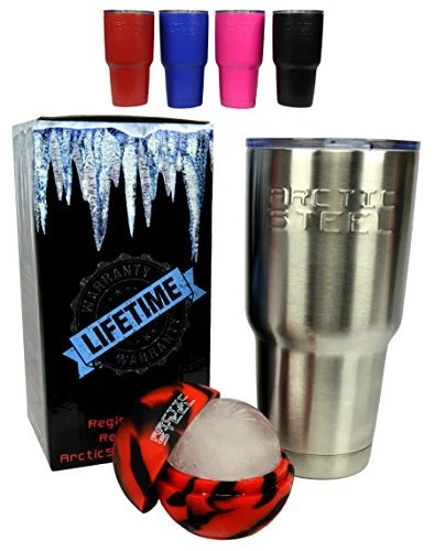 Black 30oz Tumbler & Ice Maker | Durable Stainless Steel Double Wall Vacuum I...