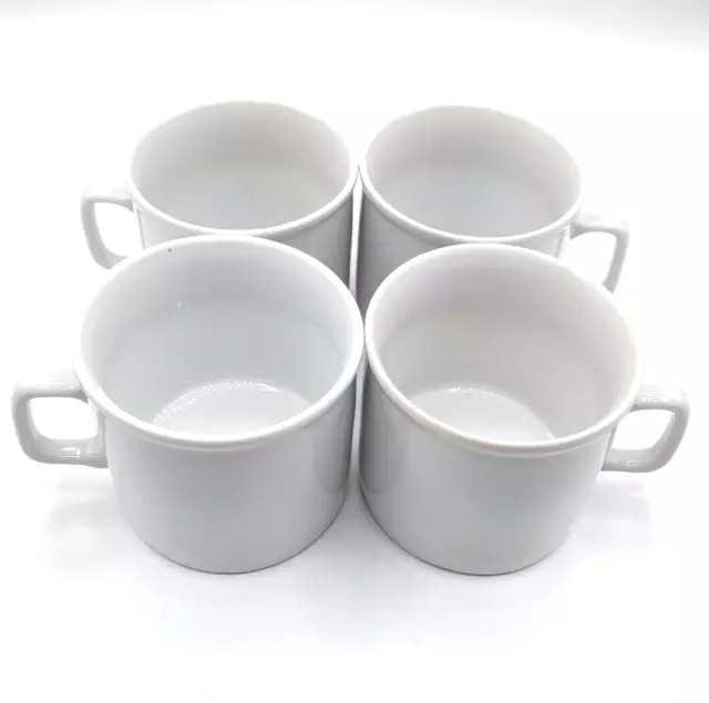 VTG lot of 4 Coffee Mugs Cups Zsolnay Pecs Made in Hungary White Porcelain