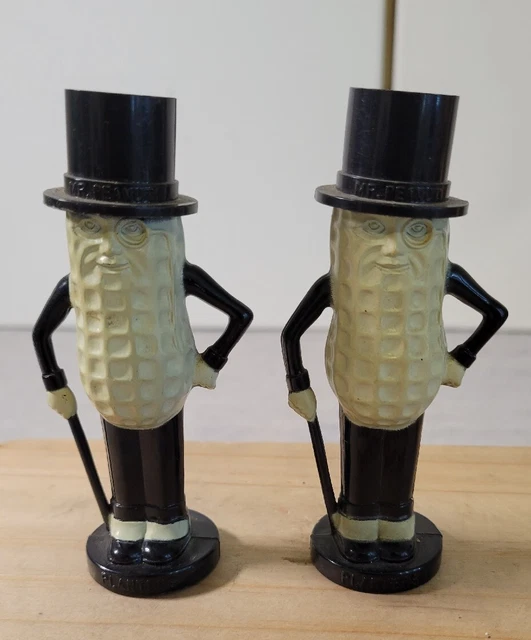 Vintage Pyro Planters Peanut Mr. Peanut Plastic Salt And Pepper Shakers Pair