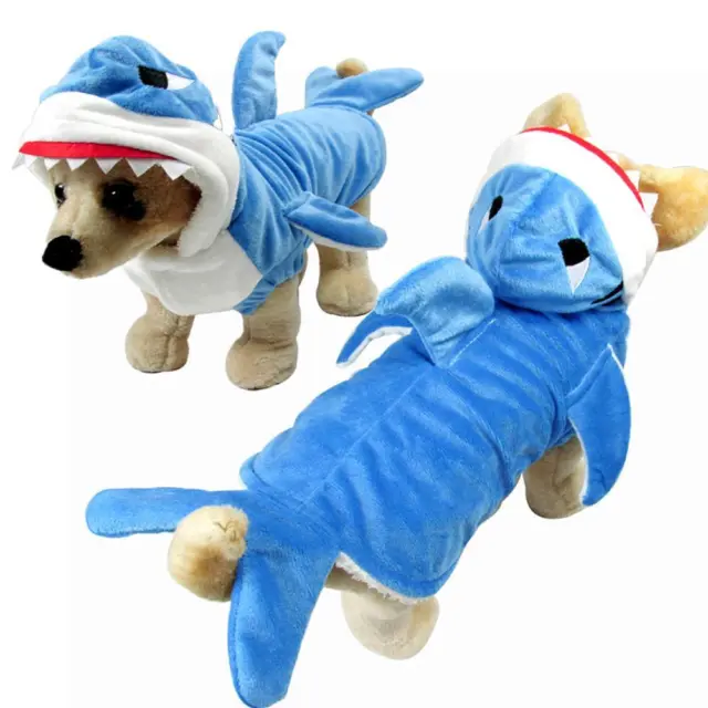 3D Shark Dog Clothes Wholesale of Halloween Puppy Autumn and Winter Pet Clo M1U4