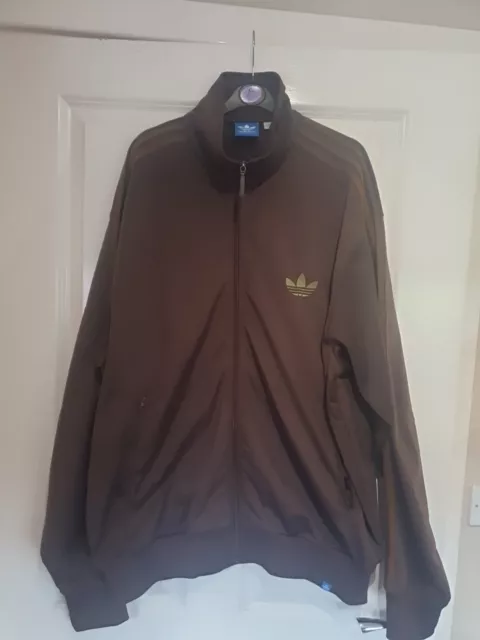 Adidas Firebird Mens Medium Tracksuit Jacket Track Top Vintage Retro Brown Sz2xl