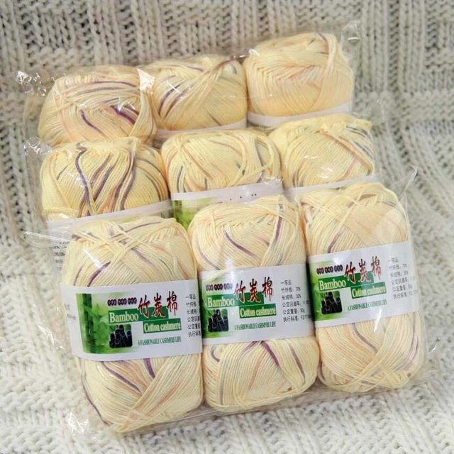 Venta 9BallsX50g Nueva Manta de Crochet Tejer a Mano Algodón Bambú Bebé Hilo 37
