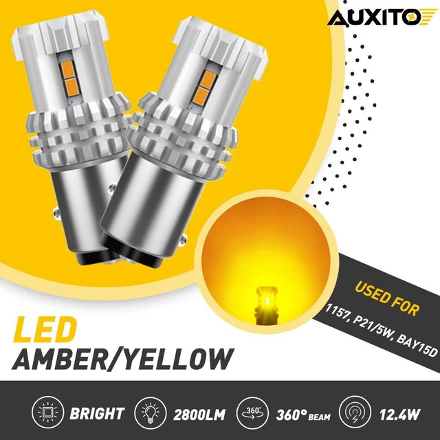 AUXITO 1157 P21/5W LED Amber Yellow Turn Signal Light LED Bulbs Warning DRL EAC