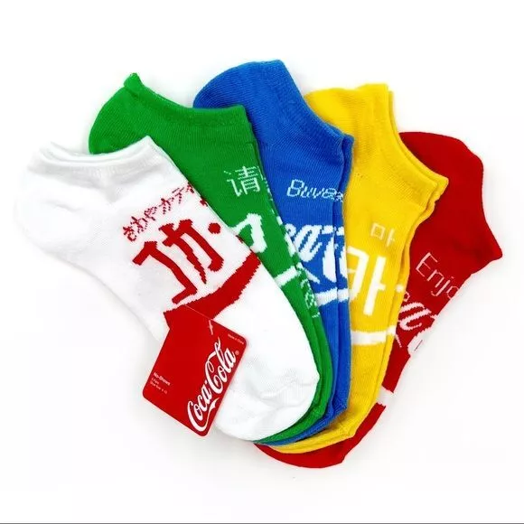 Coca-Cola Coca Cola Enjoy World of Coke No Show Socks Womens Fun Novelty Gift