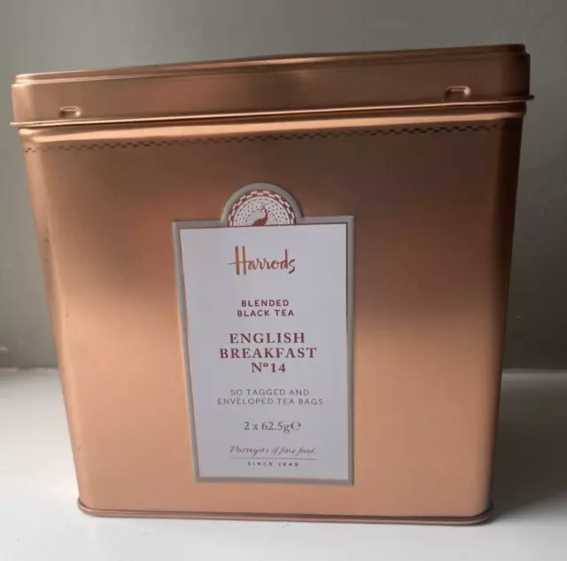HARRODS ENGLISH BREAKFAST Tea No. 14 Tin 350g Full £3.50 - PicClick UK