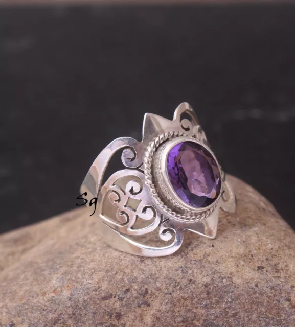 Amethyst Ring | Sterling Silver Womens Ring | Personalized Ring | Womens Jewelry