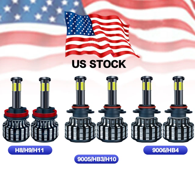 6PCS 6 sides 9005+9006+H11 LED Headlight Bulb Kit High/Low Beam High Power