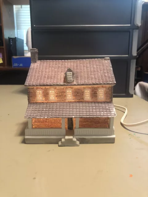 1992 Old Salem Series Miniature Salem Tavern. Lavender And White In Color.