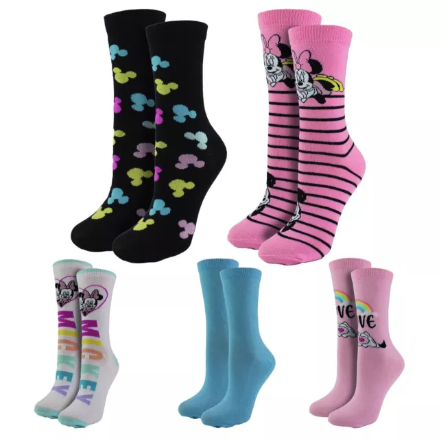 5 Pairs Minnie Mouse Socks for Women | Funny Novelty Disney Mickey Mouse Socks