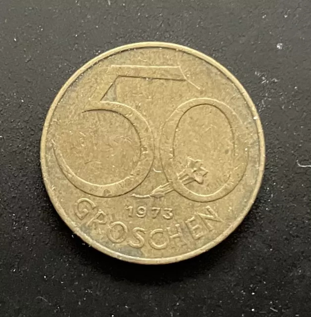 Austria 50 Groschen 1973 Old Coin Republik Osterreich *IDEAL FOR COLLECTORS*