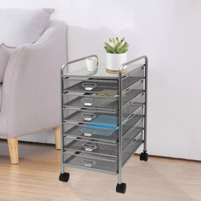 6 Layers Offices Rolling File Cabinet Kitchen Utilities Cart Storage Organizer