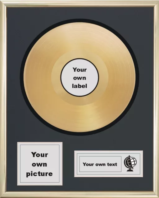 Your Own Personalised 12" Gold Disc Lp Album Record Award Presentation