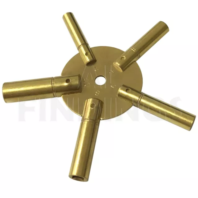 Brass Clock Spider Key Winding Keys 2-10 New Clocks Tool