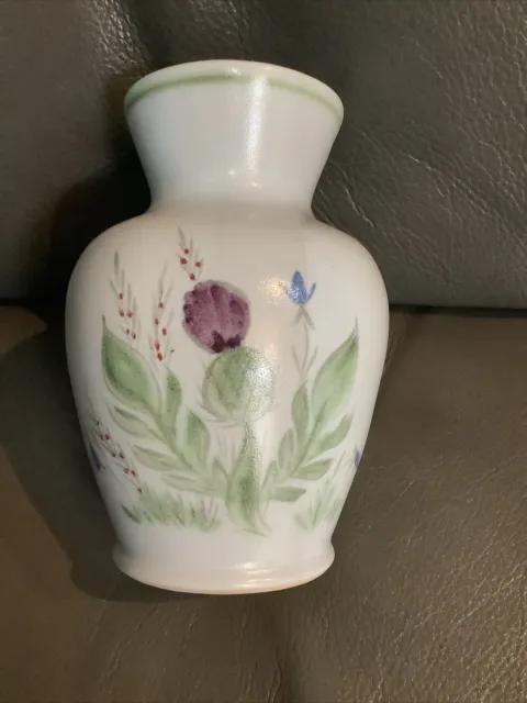 Buchan Portobello Thistle Vase Pale Blue/Grey Scotland 13.5cm Tall Ex Con