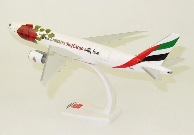 Emirates Airline Sky Cargo Valentine Boeing 777-200F 1:200 Scale Aircraft Model