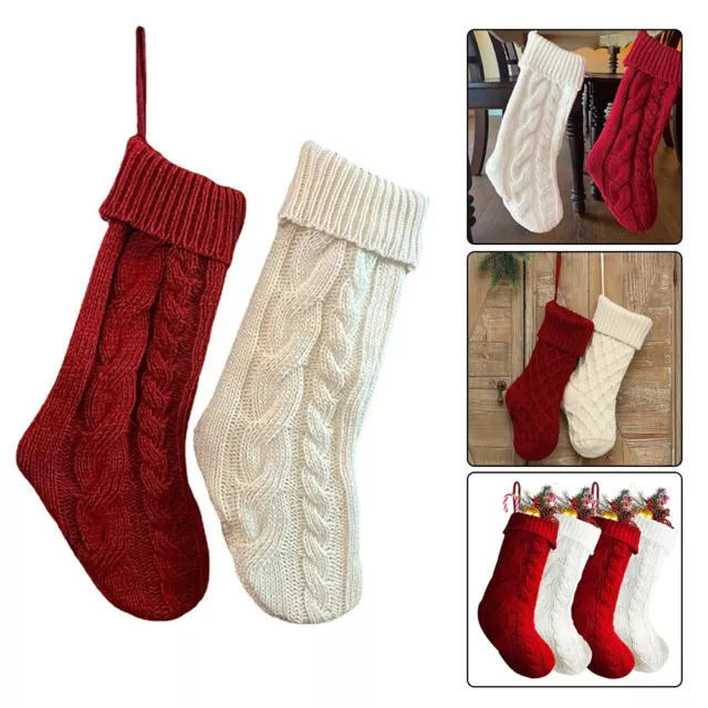 Borsa regalo di Natale calze fiori a maglia per decorazione stagionale