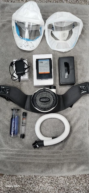 Bullard PAPR EVA powered air-purifying respirator, + Blower hood battery charger
