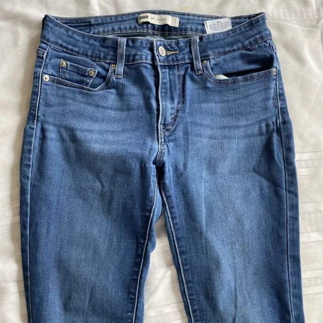 Levis 535 Jeans Womens 9 Blue Denim Mid Rise Skinny Legging Medium Wash Stretch 2