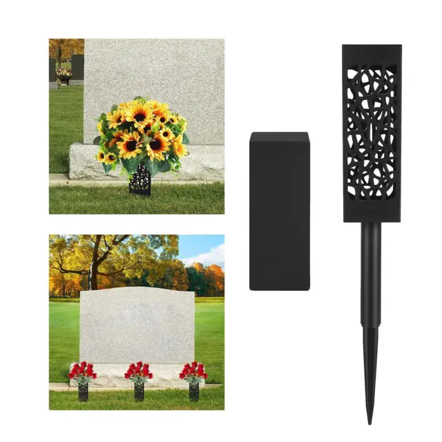 Cemetery Grave Flower Vase with Long Stake for Gravestone Memorial Gift