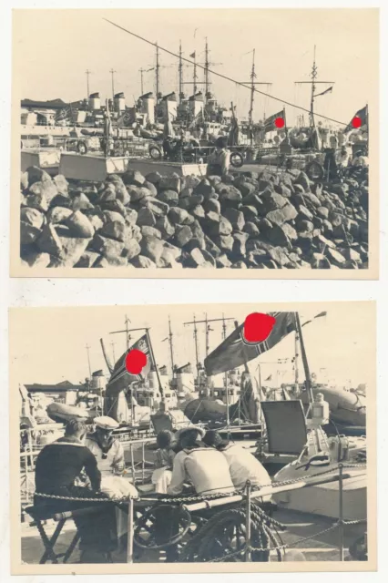 Um 1939. Privat Fotos. Kampf-Schiffe. Deutsche Marine. Hafen (Schwerin,,3.Reich)