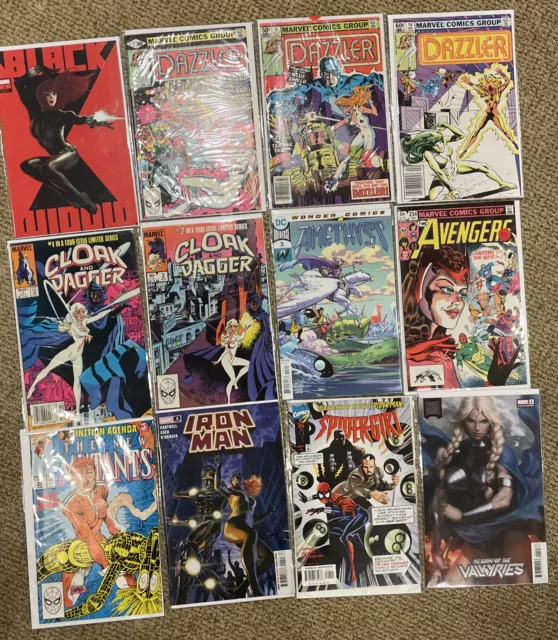 Lot Of 12 Girl Power Comics, Black Widow, Dazzler, Spider Girl, Valkyrie, Etc