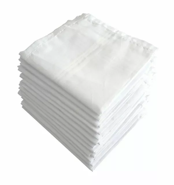 Cotton White Hankie Cotton Handkerchief Plain Hanky Set Of 12