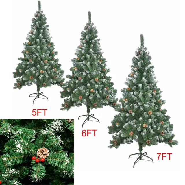 Árbol de Navidad artificial con soporte de metal arbusto árbol de Navidad decoraciones tradicionales