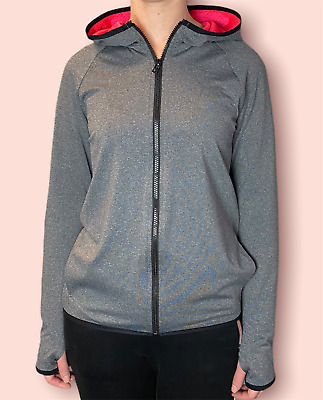 Girls Grey Zip Hoodie With Stretch Lightweight Age 11-12 Years