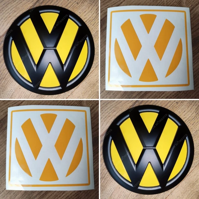 VW T5 T6 Caddy Rear Badge Inlay Decal Sticker Yellow For Black