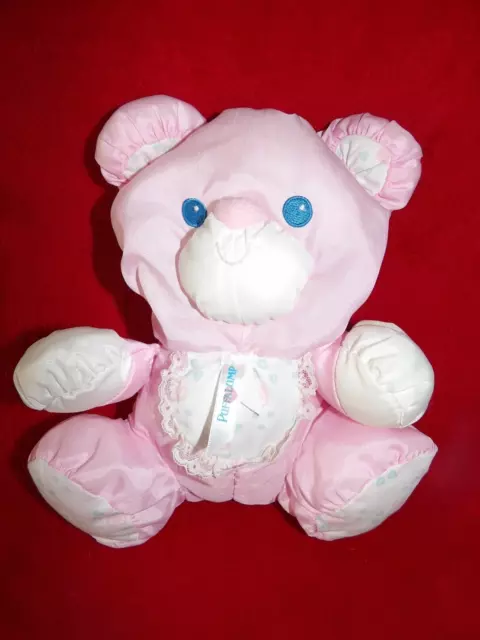 Vintage 1994 Fisher-Price Puffalump Ours Peluche Rose et  Blanc