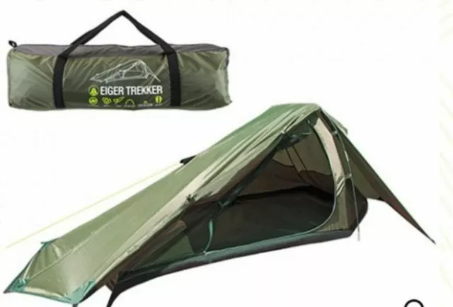 Eiger Trekker 1 Man Person Single Tent Fishing Hiking Camping Quick Easy Pitch