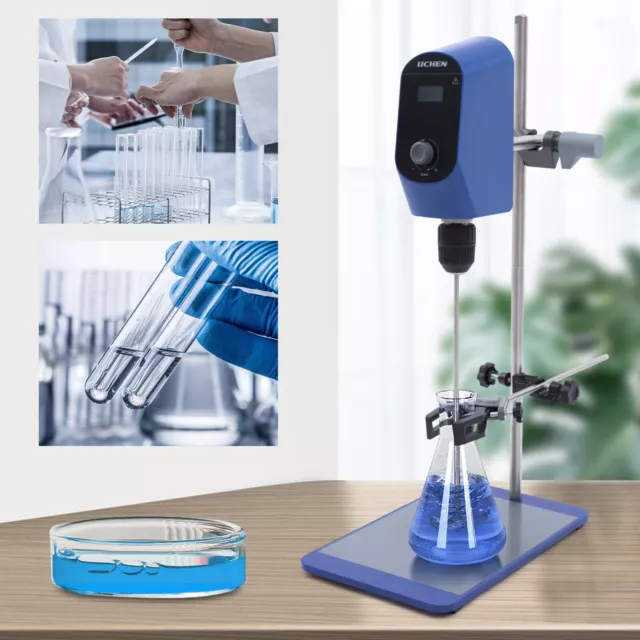 LCD Digital Display Mixer Electric Overhead Stirrer Lab Precision Agitator Tool