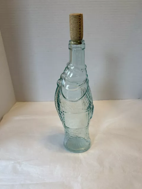 Green Fish Glass Wine Bottle Decanter No Original Cork