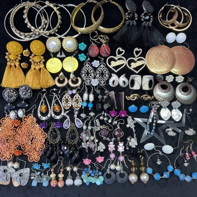 Job Lot Vintage / Modern 71 Pairs Earrings Bundle House Clearance Jewellery