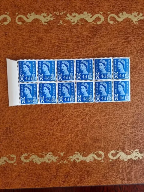 Scotland 1966 4d ultramarine SG S2, ordinary, block of 12 mint stamps mnh