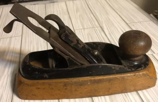 Very Rare!! ANTIQUE 1880 Upson Nut Co. No. 24 Wood Transitional Hand Plane Tool 2