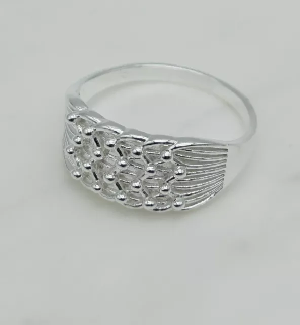 925 Sterling Silver 4 Row Keeper Ring Hallmarked K to Z All Sizes