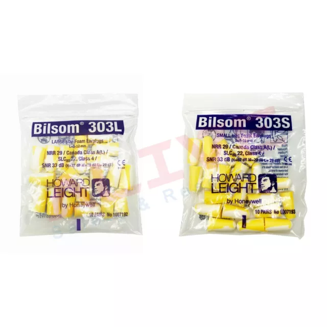 HONEYWELL HOWARD TAPPI PER ORECCHIE LEGGERI - BILSOM 303L & Bilsom 303S Tappi per orecchie SNR 33 DB