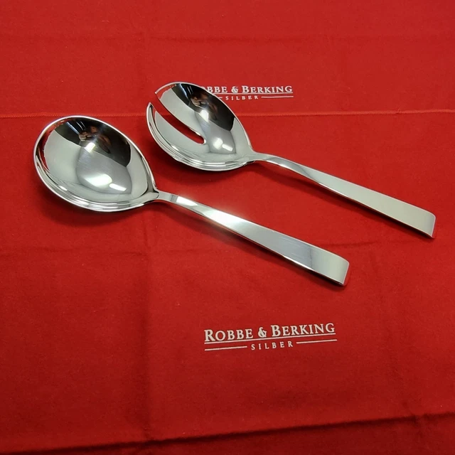 C65# 2 tlg. R&B Robbe & Berking Salatbesteck groß Alta Silber 925 punziert   #2