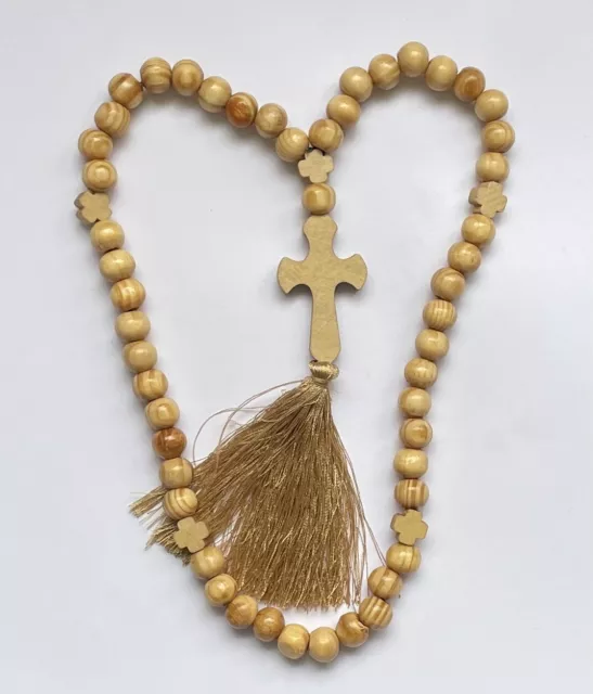 Wooden Rosary Beads with Cross rope 51 knots. Четки православные с крестом