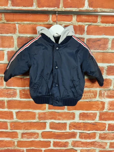 Baby Boys Coat Age 9-12 Months Ladybird Navy Hoodie Light Softshell Jacket 80Cm