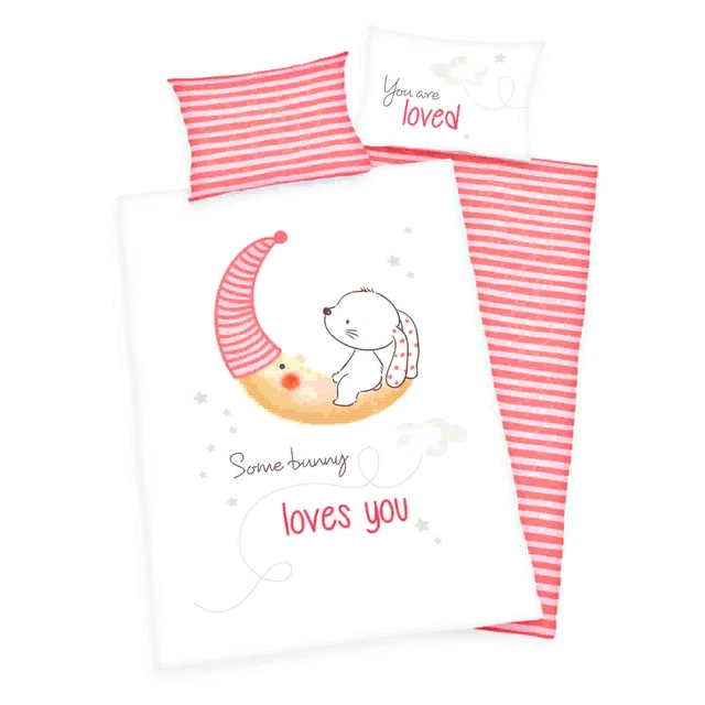 Kleiner Hase Baby-Bettwäsche-Set 100x135 Klein-Kinderbettwäsche Mädchen Herding