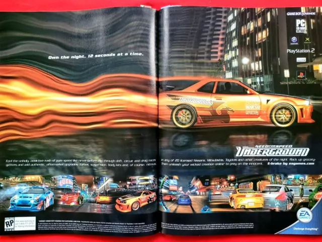 2003 Need for Speed: Underground PS2 Xbox GC Print Ad/Poster