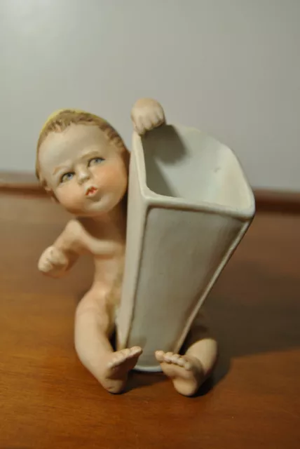 Escultura Estatua Figura Porcelana Bebé Biscuit Porcelana Alemana 12