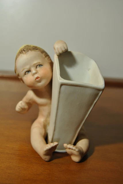 Escultura Estatua Figura Porcelana Bebé Biscuit Porcelana Alemana 12