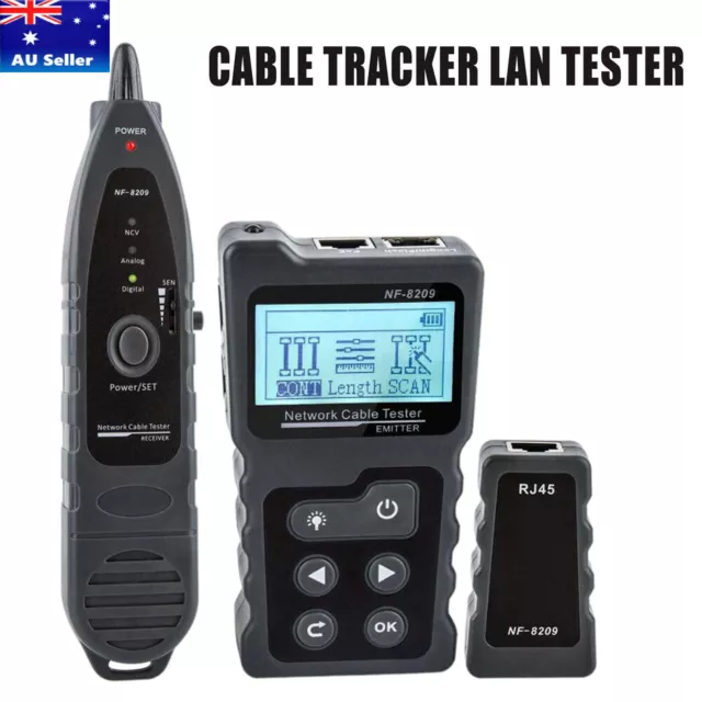 LCD Display Cable Tracker LAN Tester PoE Ethernet CAT5 CAT6 Cables Network Tool