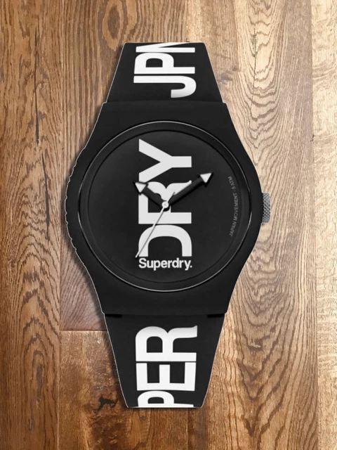 Superdry Orologio Unisex Urban Semi Opaque – SYGSY168B – Cinturino In Silicone Nero E Quadrante Analogico