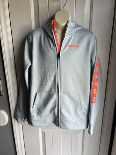 Burton Women's Light Blue Neon Fleece Lined Full Zip Hoodie Size Large NWOT