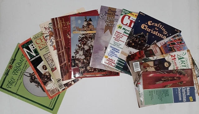 12 folletos de punto y ganchillo artesanales navideños revistas hobby lobby McCall's + más