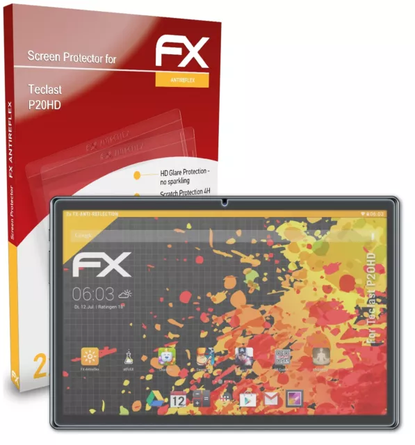 atFoliX 2x Panzerfolie für Teclast P20HD Schutzfolie matt&stoßfest Folie